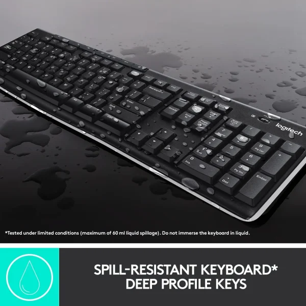 Logitech MK270 Keyboard, Wireless Combo, BLACK