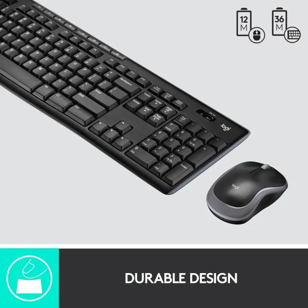 Logitech MK270 Keyboard, Wireless Combo, BLACK