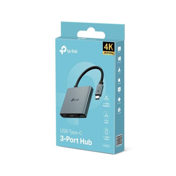 UH3020C, TPLINK, Type C Adapter, Type-C to 4K@60Hz HDMI, 100W Power Delivery, 1× USB-A